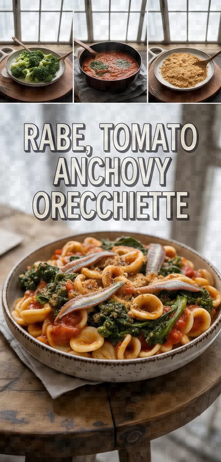 A photo of Orecchiette With Broccoli Rabe Tomatoes Anchovy Breadcrumbs Recipe