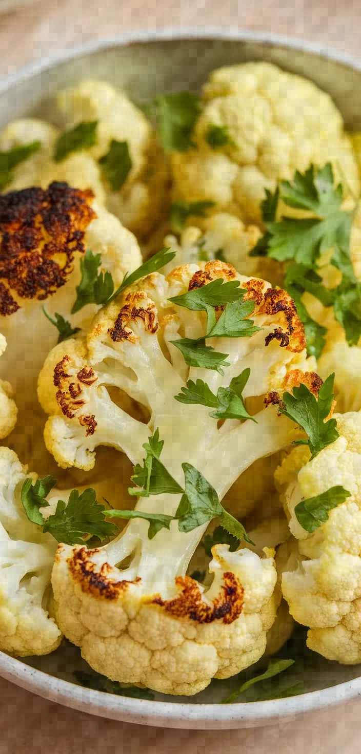 A photo of Roasted Cauliflower With Lemon Parsley Dressing Recipe