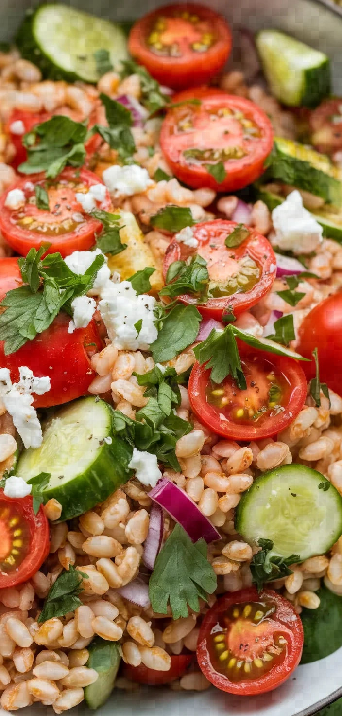 Ingredients photo for Garden Vegetable Herb Farro Salad Recipe
