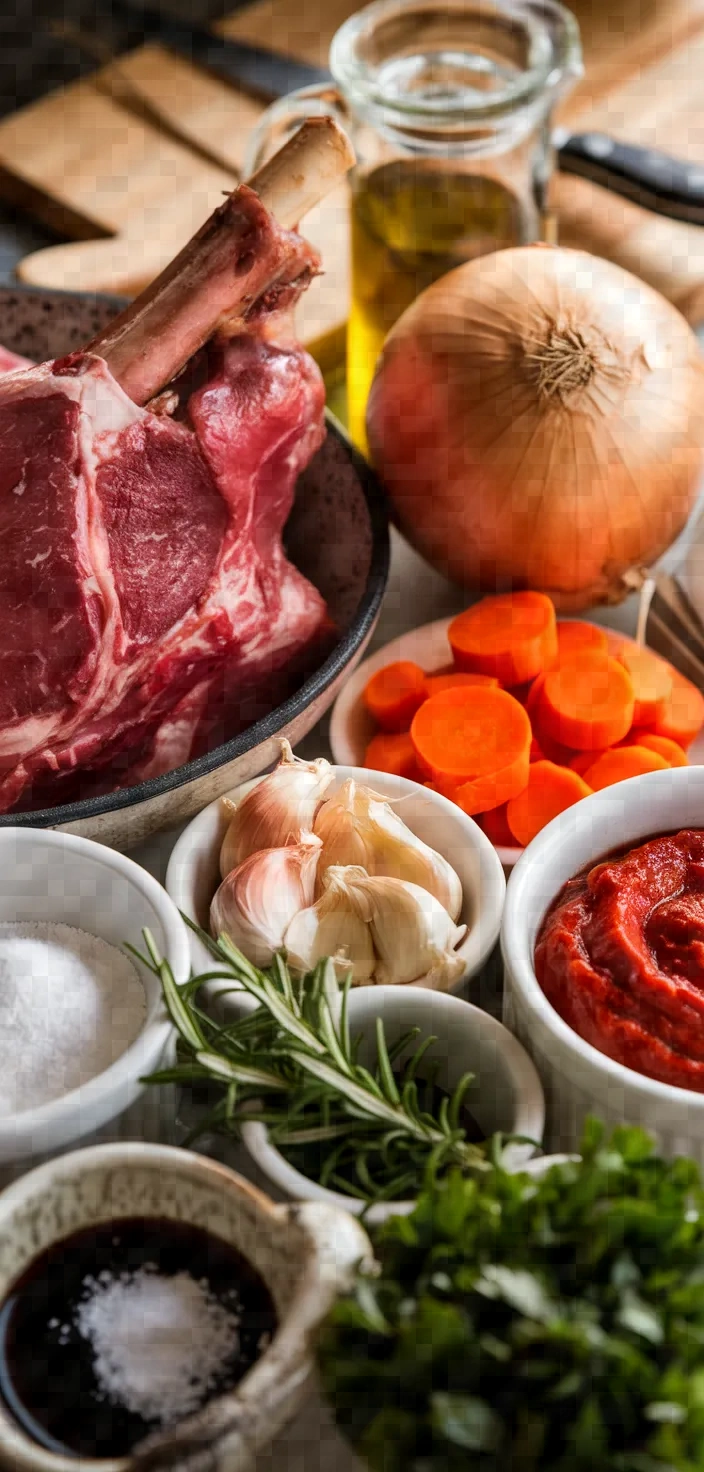 Ingredients photo for Lamb Shanks Braised With Red Wine Rosemary Recipe