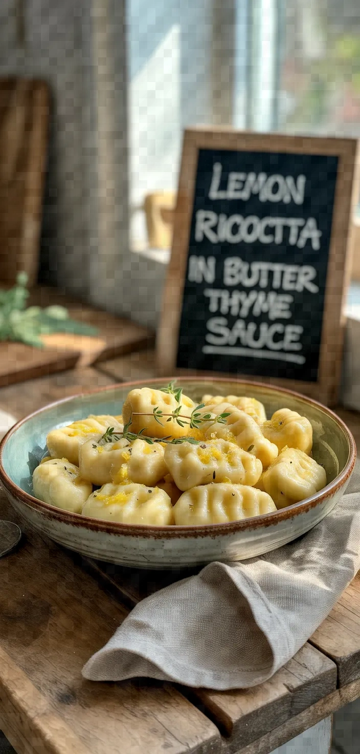 Lemon Ricotta Gnocchi In Butter Thyme Sauce Recipe