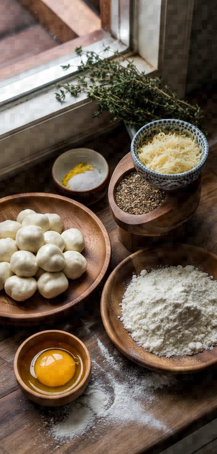 Ingredients photo for Lemon Ricotta Gnocchi In Butter Thyme Sauce Recipe
