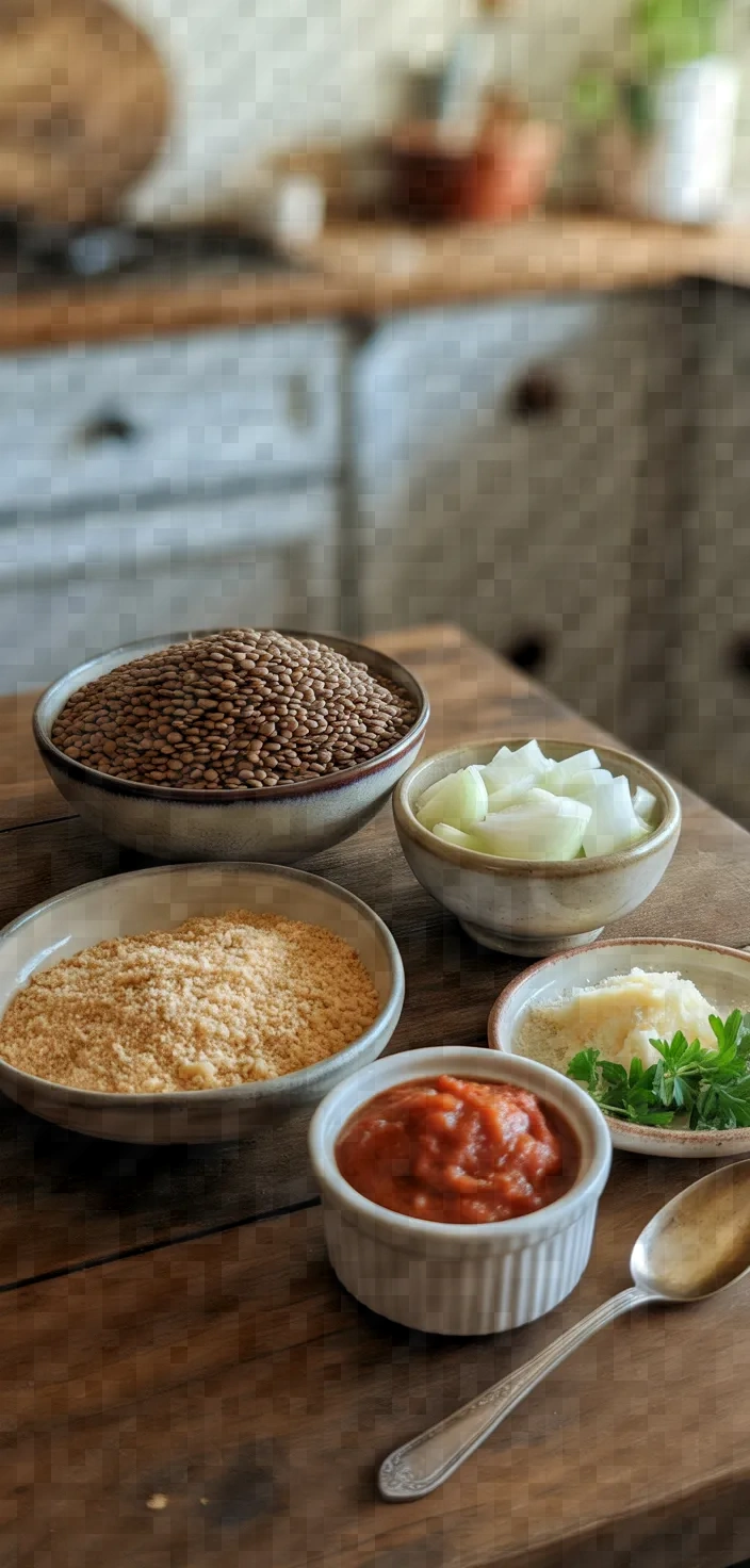 Ingredients photo for Lentil Meatballs Recipe