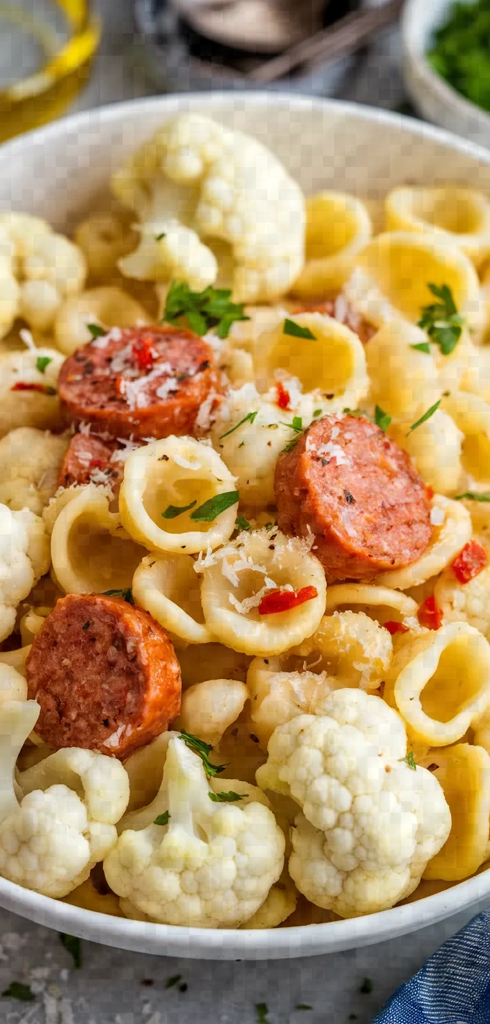 Ingredients photo for Orecchiette Pasta With Cauliflower Sausage Recipe