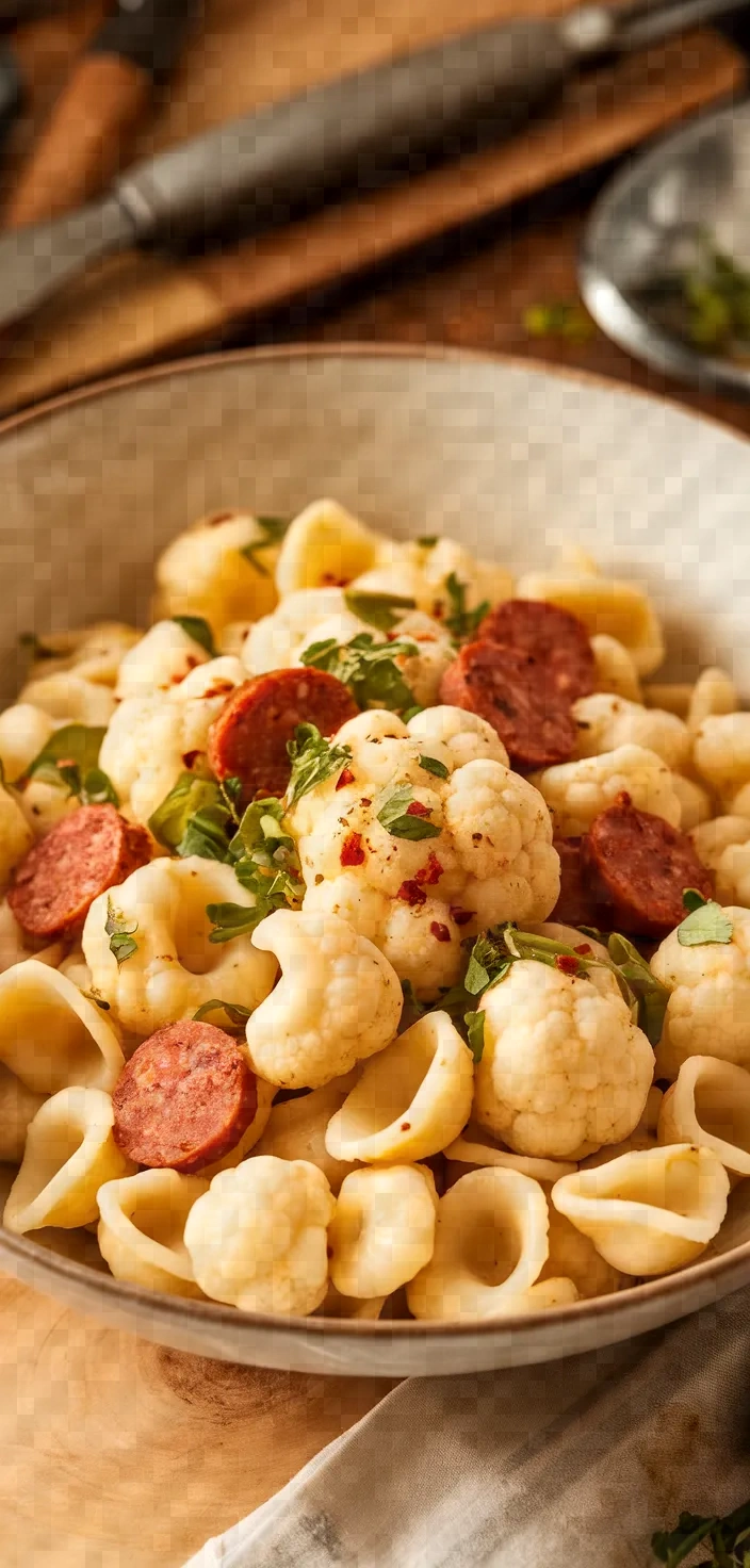Orecchiette Pasta With Cauliflower Sausage Recipe