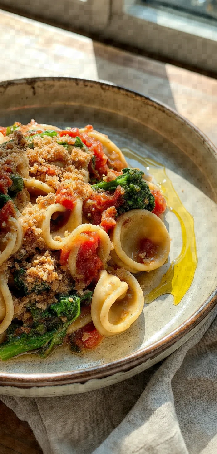 Orecchiette With Broccoli Rabe Tomatoes Anchovy Breadcrumbs Recipe
