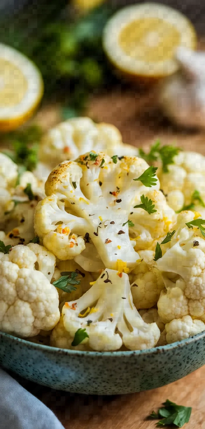 Ingredients photo for Roasted Cauliflower With Lemon Parsley Dressing Recipe