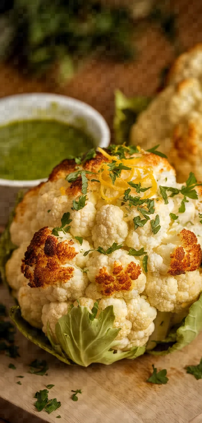 Photo of Roasted Cauliflower With Lemon Parsley Dressing Recipe