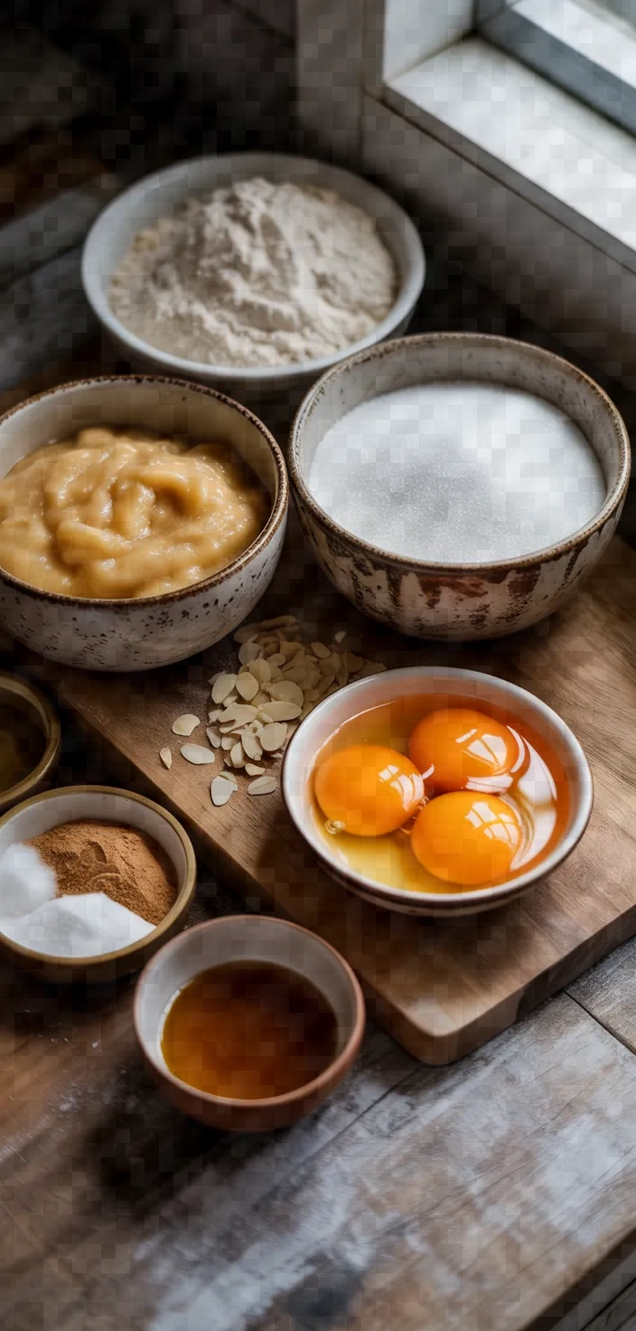 Ingredients photo for Applesauce Almond Cake Recipe