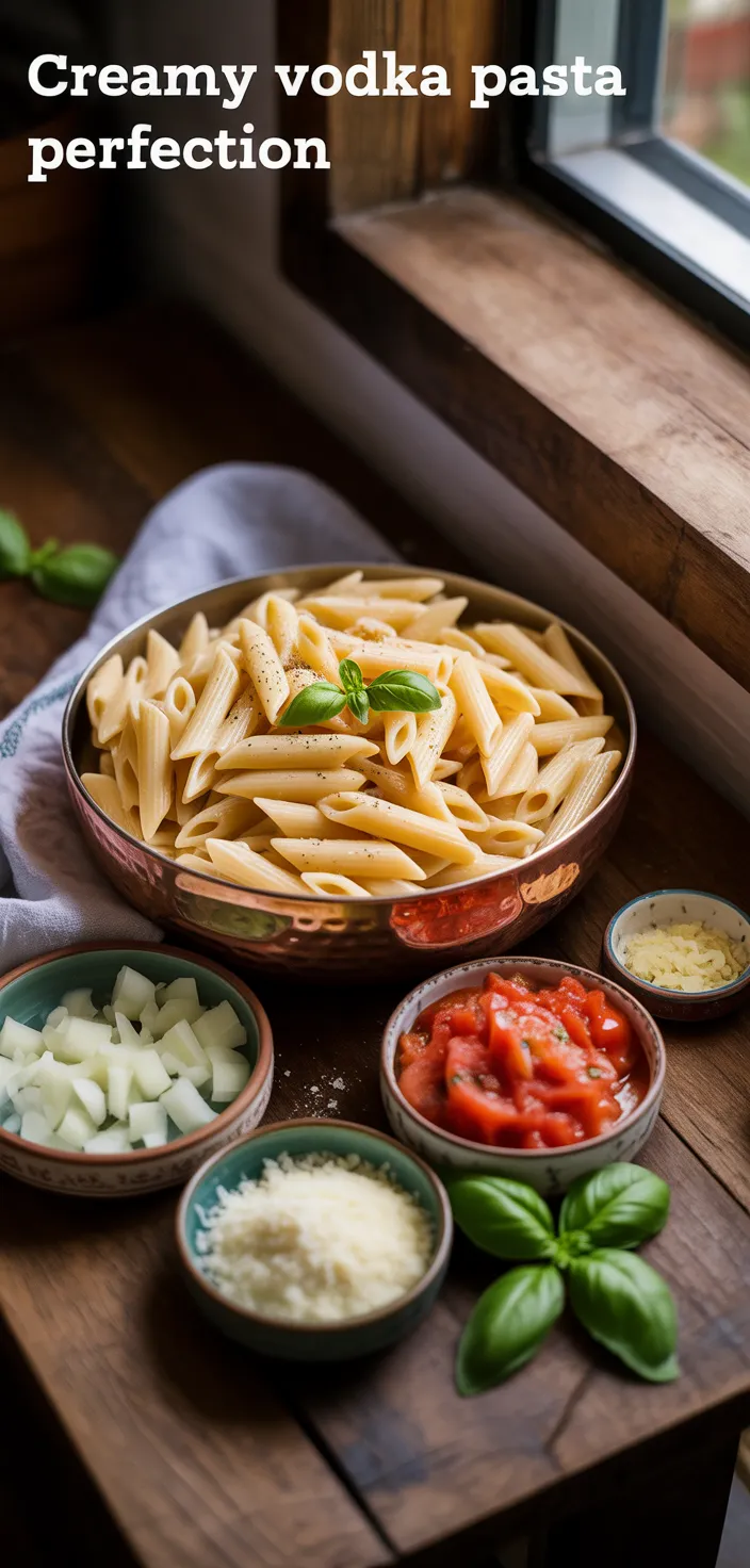 Ingredients photo for Creamy Vodka Pasta Perfection Recipe