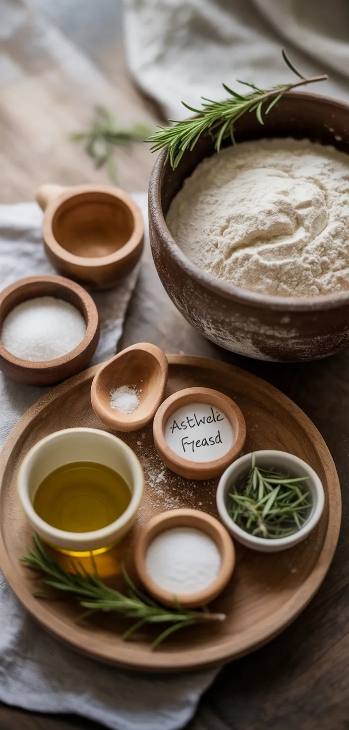 Ingredients photo for Easy Homemade Focaccia Bread Recipe