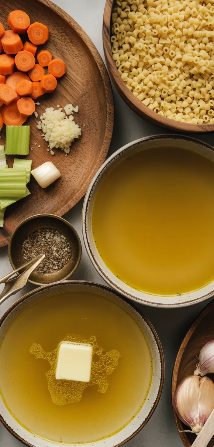 Ingredients photo for Pastina Soup Recipe (Italian Penicillin Soup)