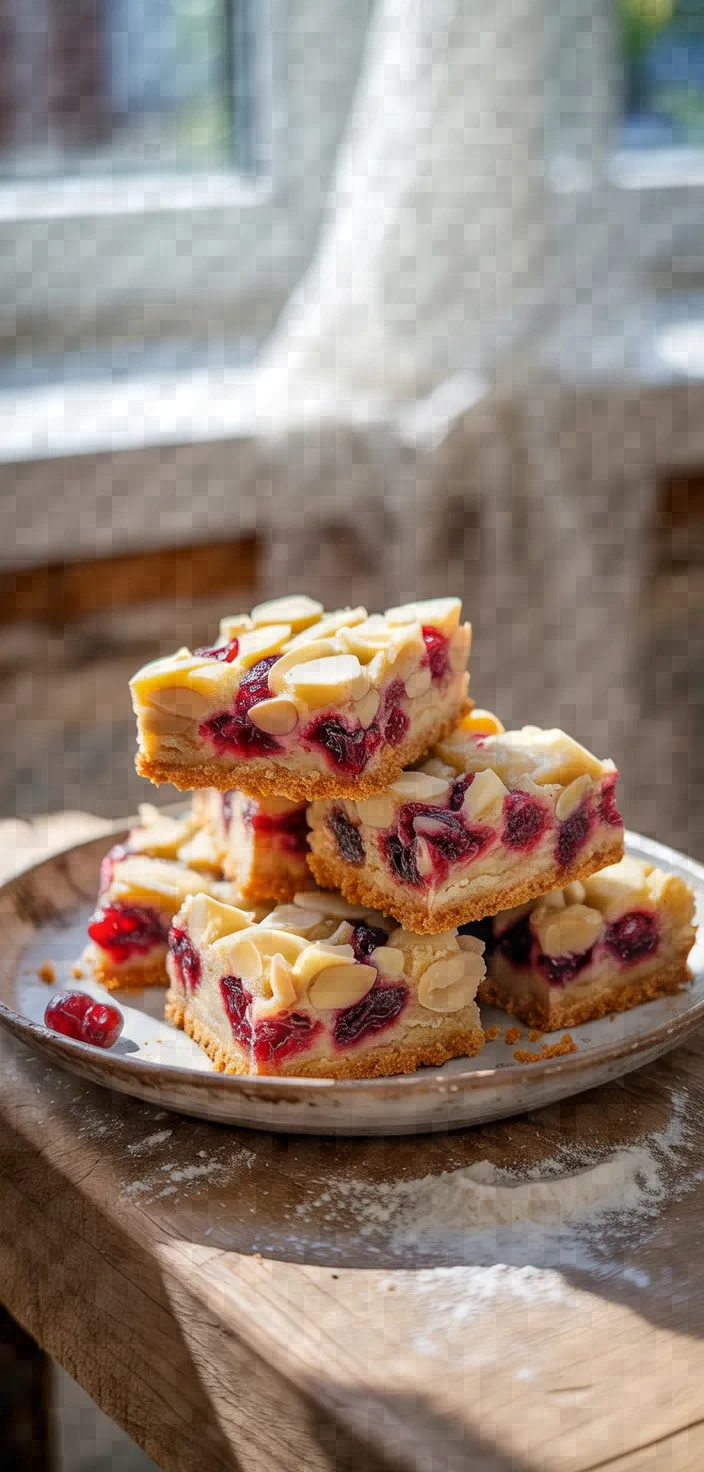 Shortbread Almond Cranberry Bars Recipe
