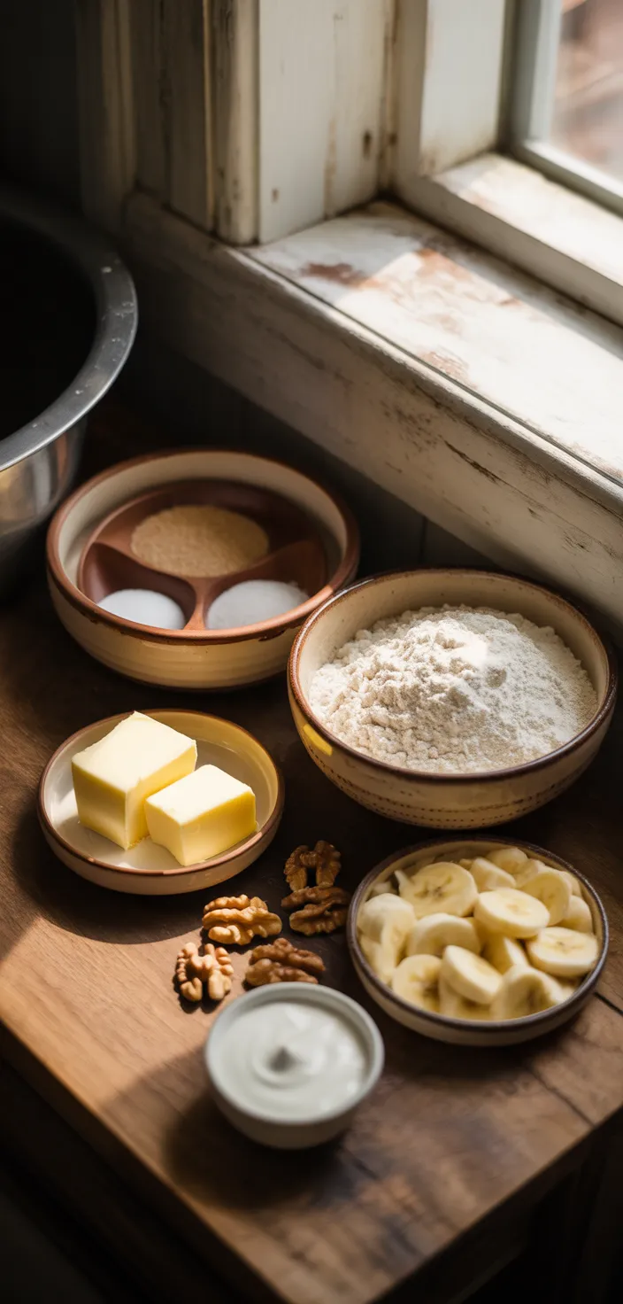 Ingredients photo for BEST Ever Sour Cream Banana Bread Recipe
