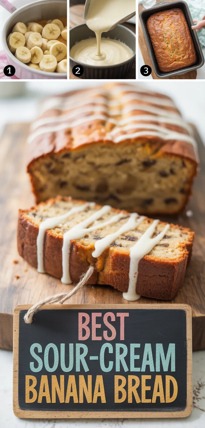 BEST Ever Sour Cream Banana Bread Recipe