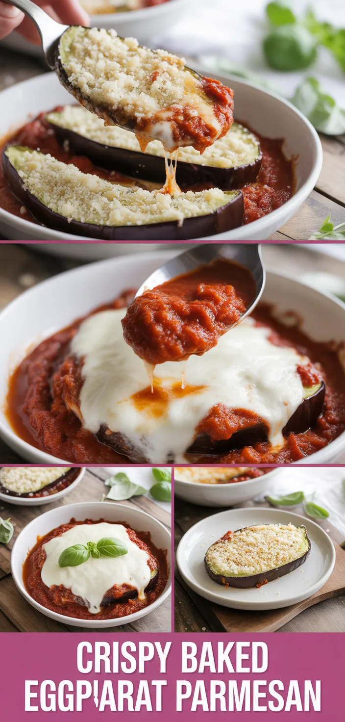 A photo of Crispy Baked Eggplant Parmesan Recipe
