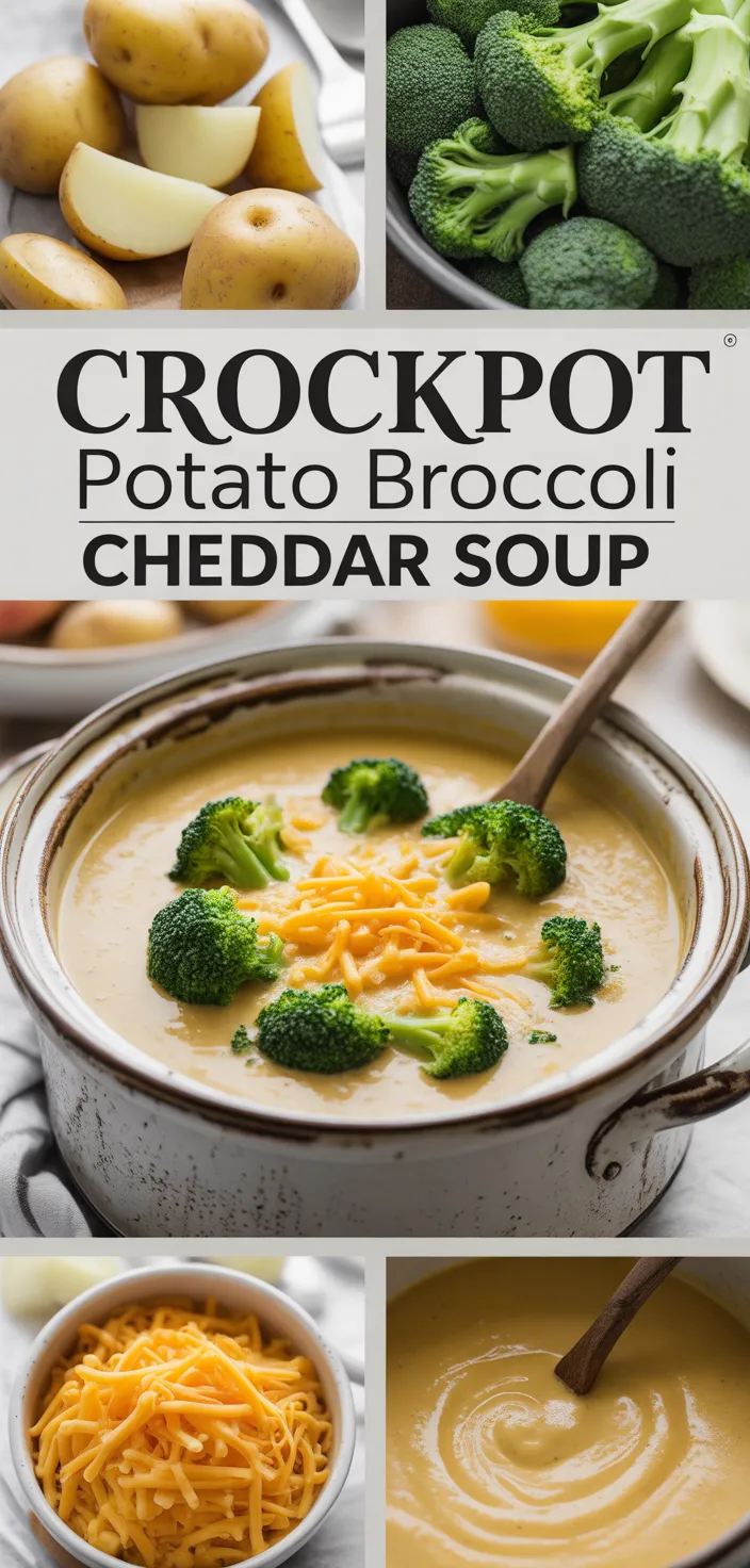 A photo of Crockpot Potato Broccoli Cheddar Soup Recipe
