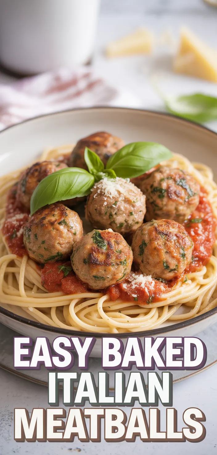 A photo of Easy Baked Italian Meatballs Recipe