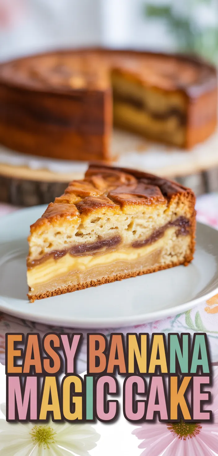 A photo of Easy Banana Magic Cake Recipe