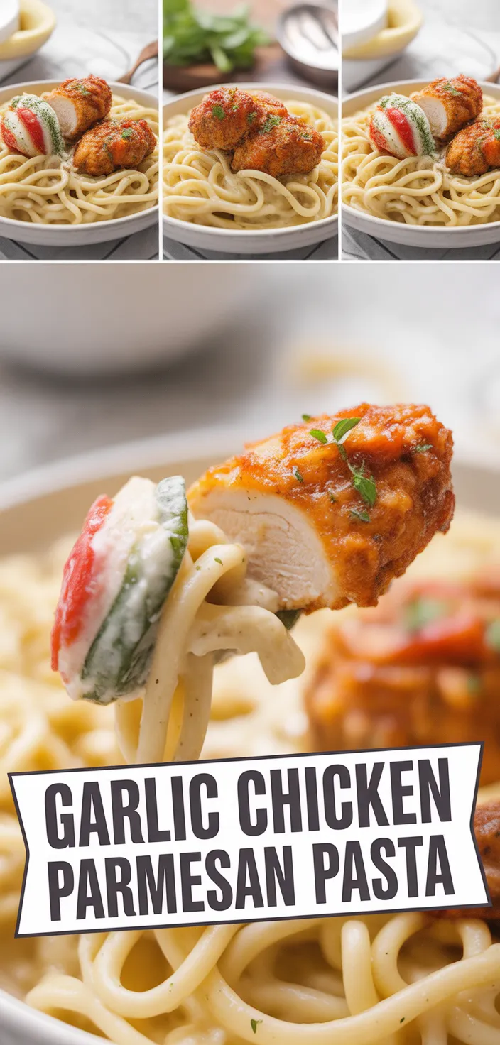 A photo of Garlic Butter Chicken Bites With Creamy Parmesan Pasta Recipe