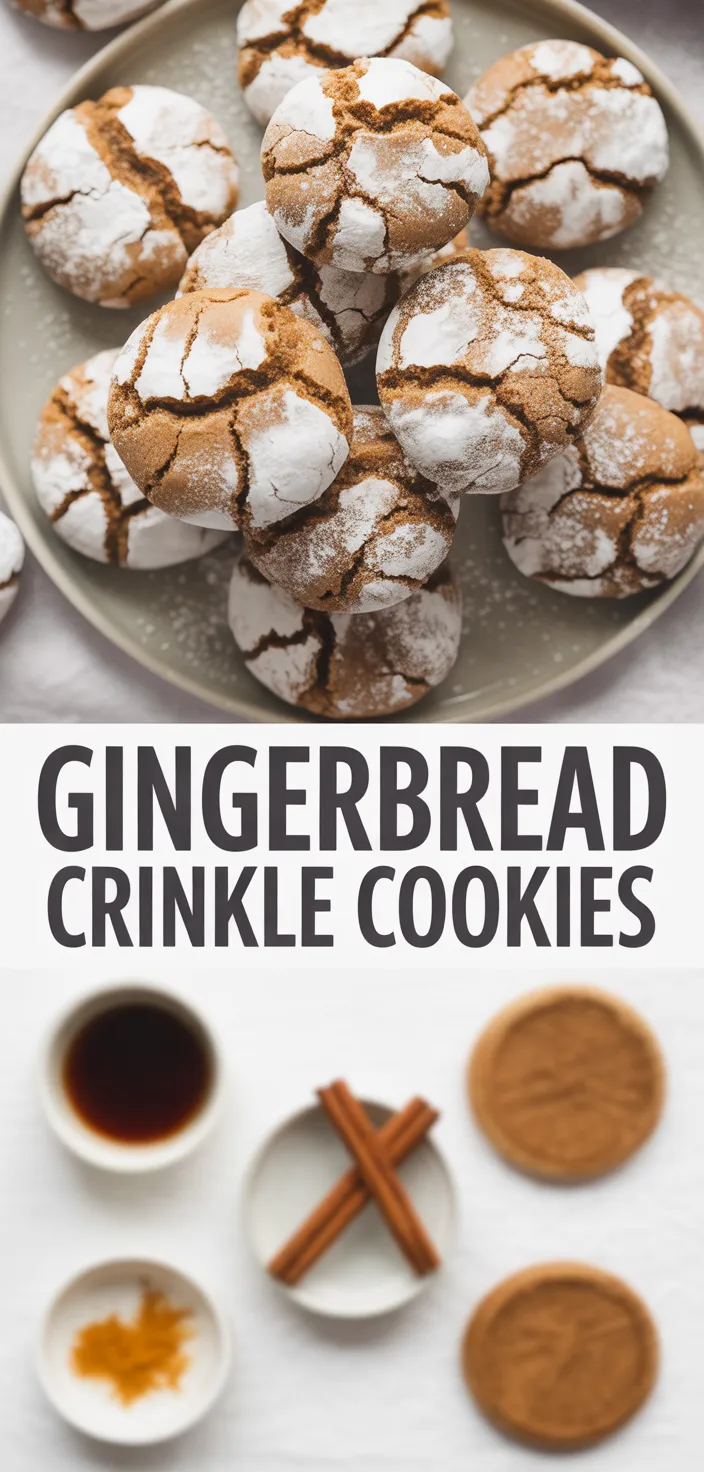 A photo of Gingerbread Crinkle Cookies For The Holiday Cookie Swap Recipe