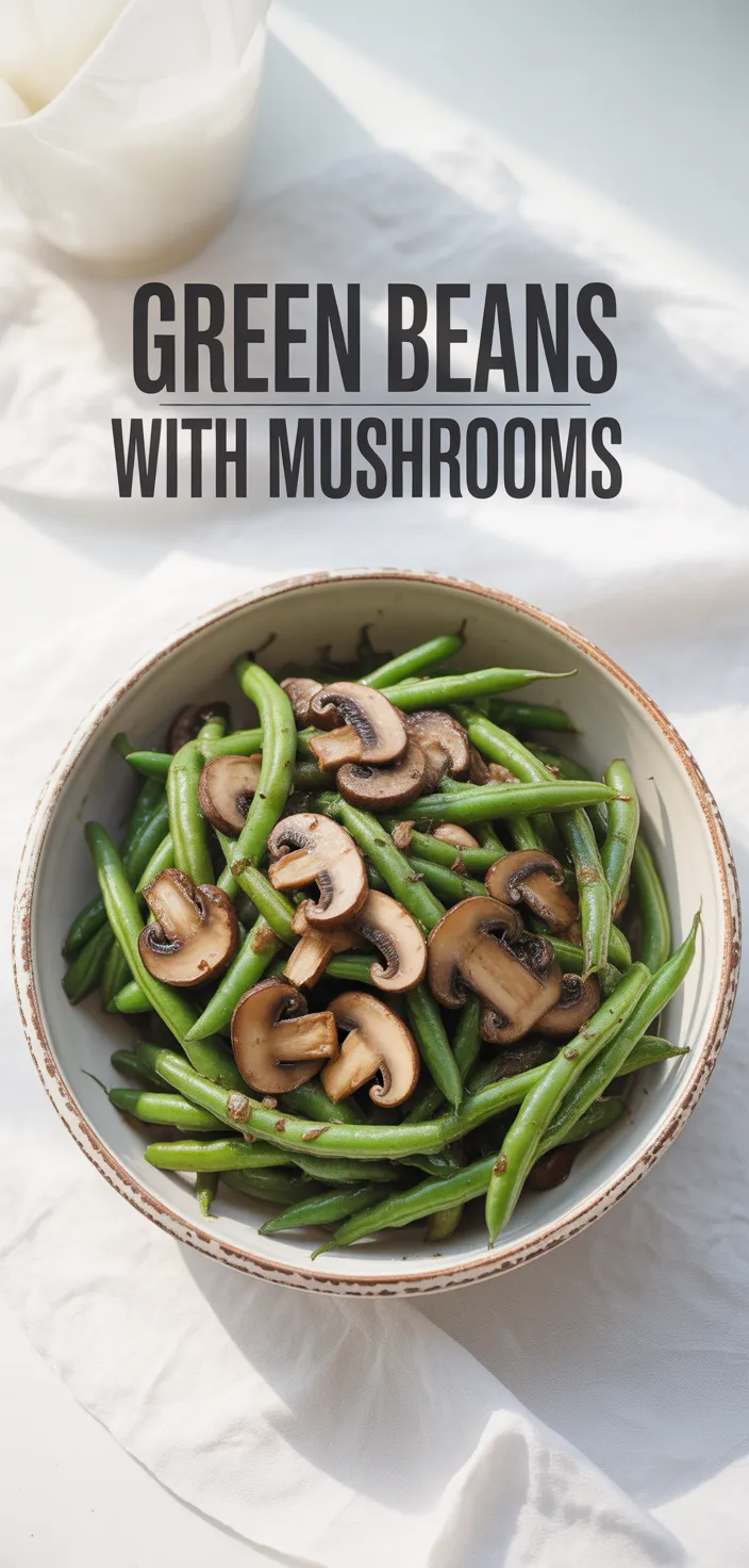 A photo of Green Beans With Mushrooms Recipe
