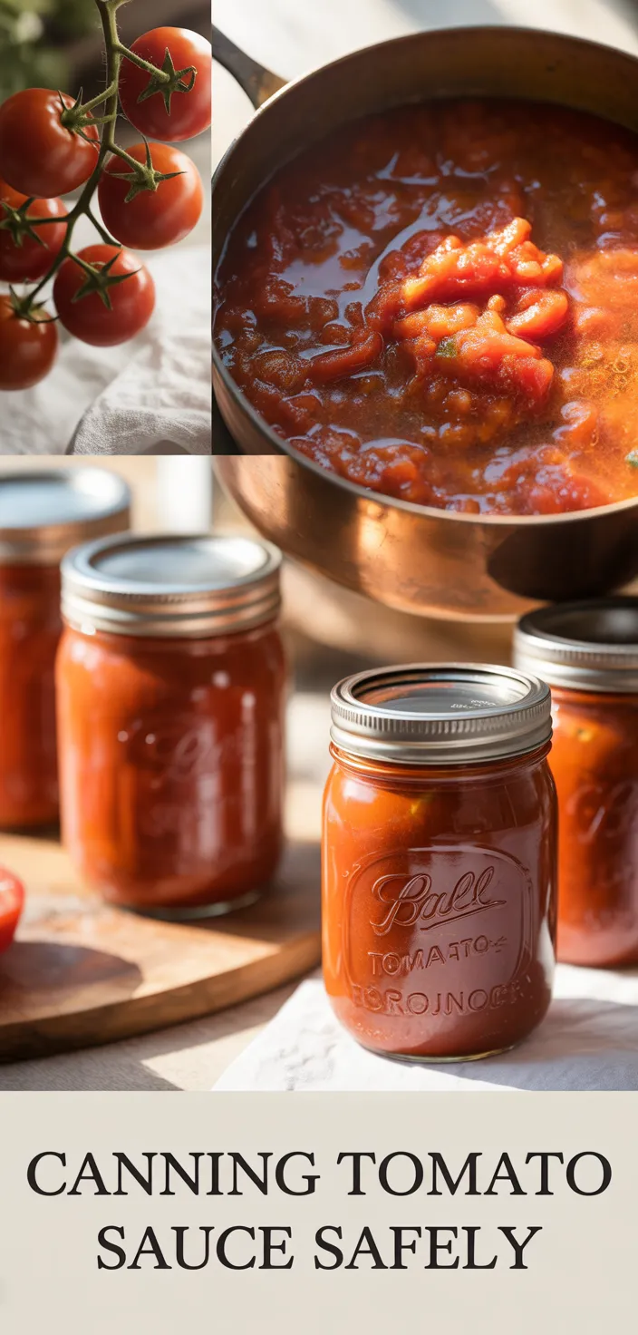 A photo of How To Can Tomato Sauce Safely Recipe
