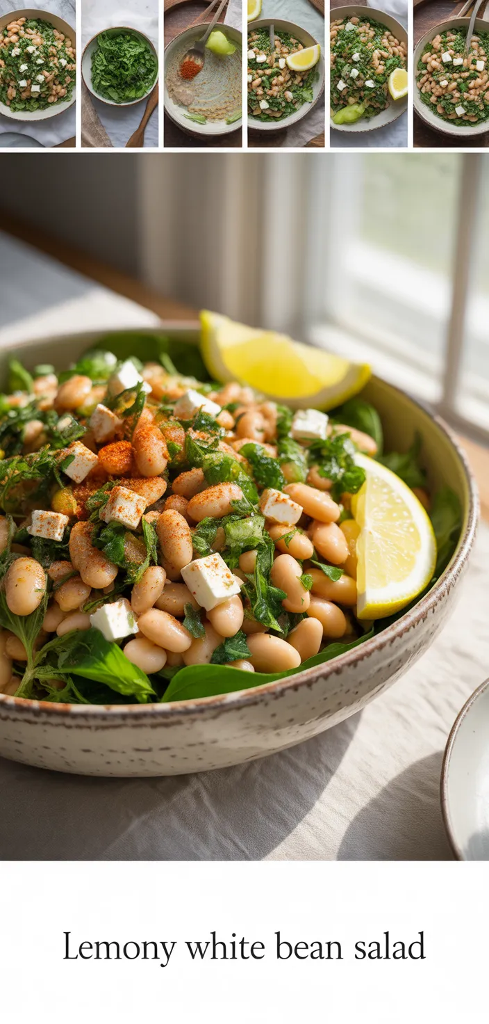 A photo of Lemony White Bean Salad (simple And Easy!) Recipe