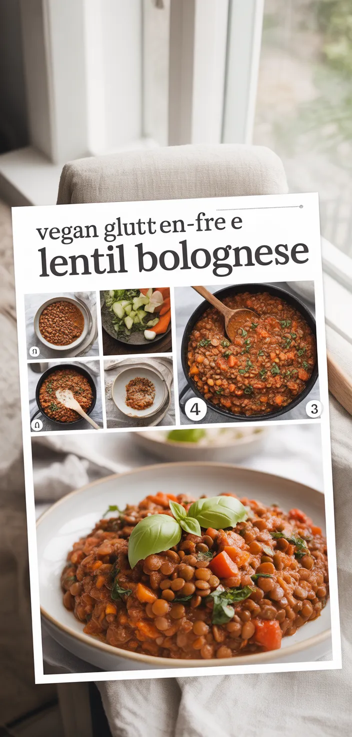 A photo of Lentil Bolognese Recipe (Vegan + Gluten Free)