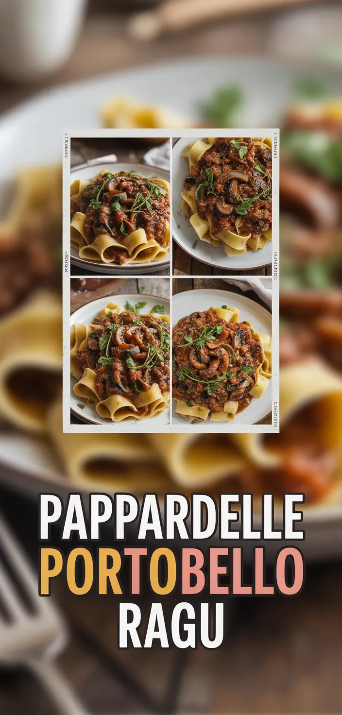 A photo of PAPPARDELLE PASTA WITH PORTOBELLO MUSHROOM RAGU Recipe