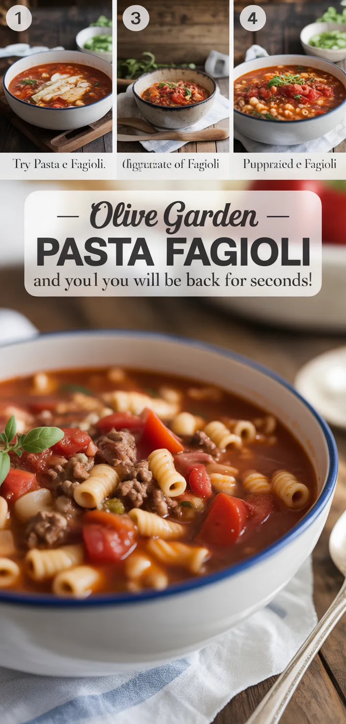 A photo of Pasta E Fagioli (Olive Garden Copycat) Recipe
