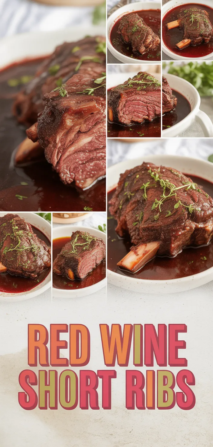 A photo of Red Wine Braised Beef Short Ribs: Luxurious Comfort Food Recipe