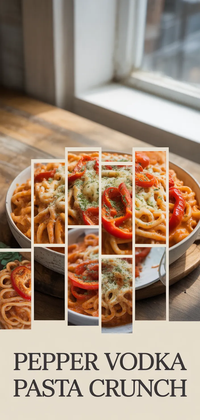 A photo of Roasted Red Pepper Alla Vodka Pasta With Cheesy Oregano Breadcrumbs. Recipe