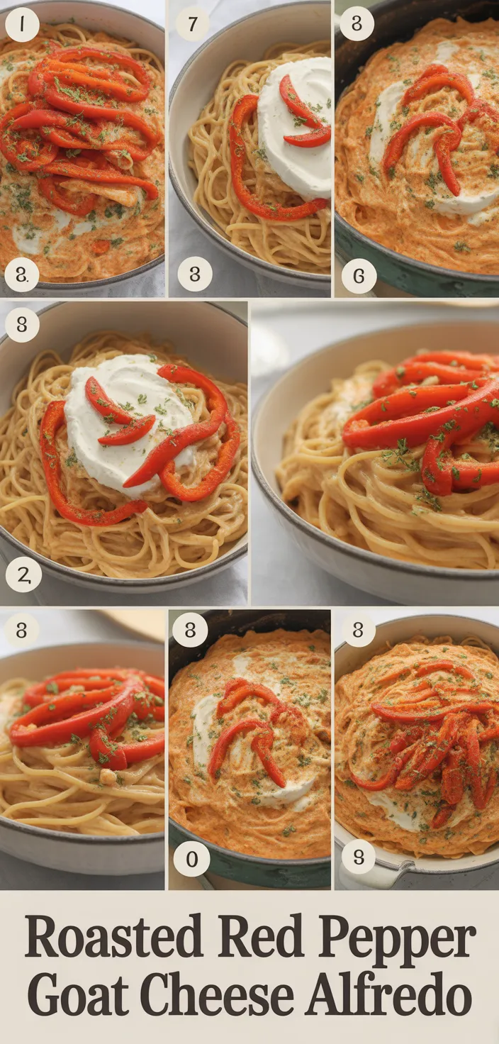 Roasted Red Pepper & Goat Cheese Alfredo Recipe