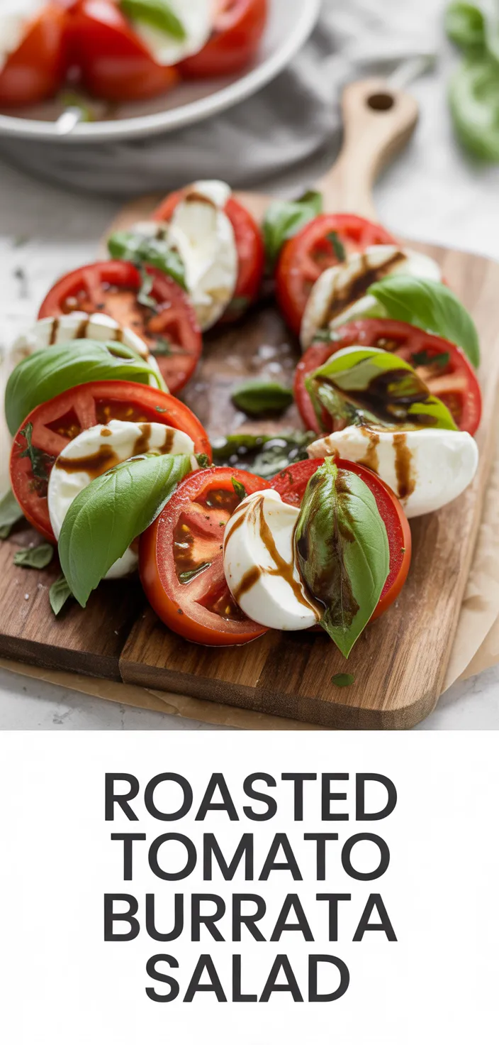 A photo of Roasted Tomato And Burrata Caprese Salad Recipe