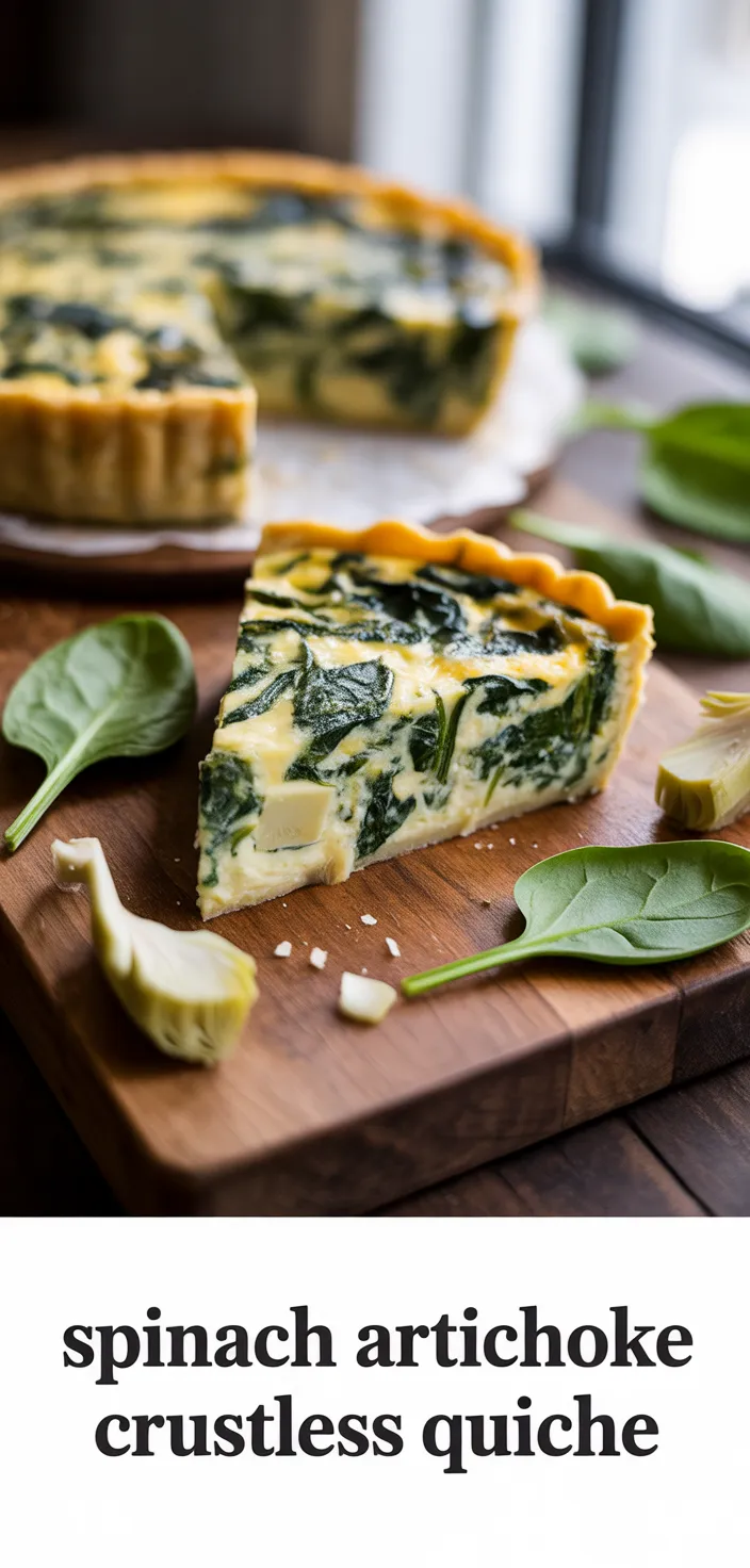 A photo of Spinach Artichoke Crustless Quiche Recipe