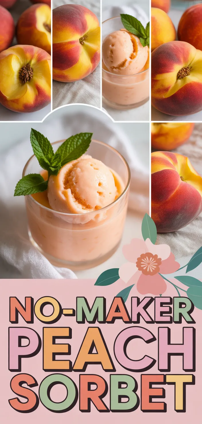 A photo of The Best Peach Sorbet Without Ice Cream Maker · Chef Not Required... Recipe