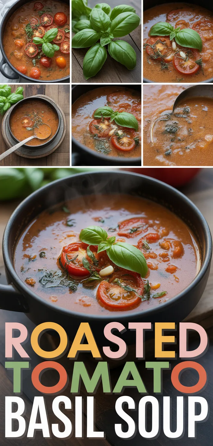 A photo of The Best Roasted Tomato Basil Soup Recipe