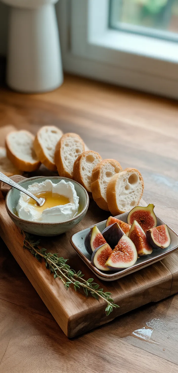 Ingredients photo for Fig & Goat Cheese Crostini Recipe