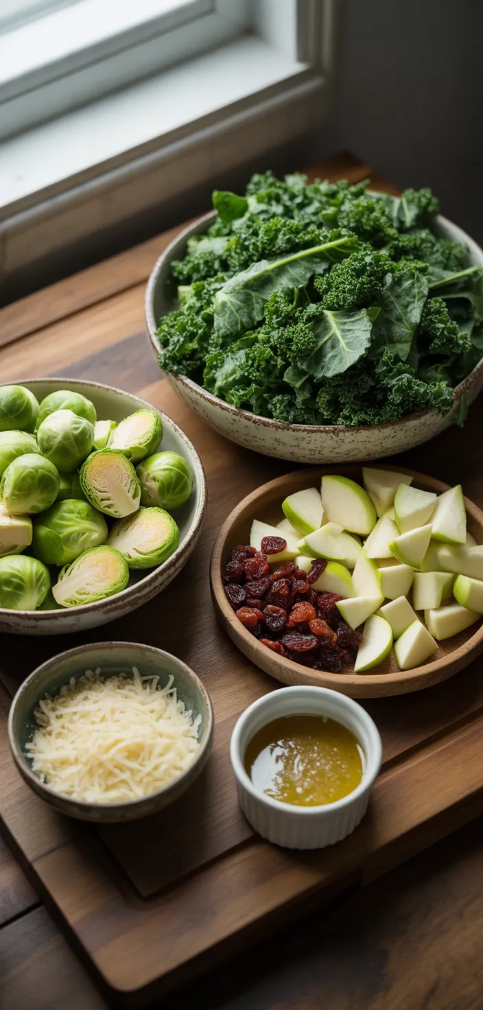 Ingredients photo for Kale And Brussel Sprout Salad Recipe