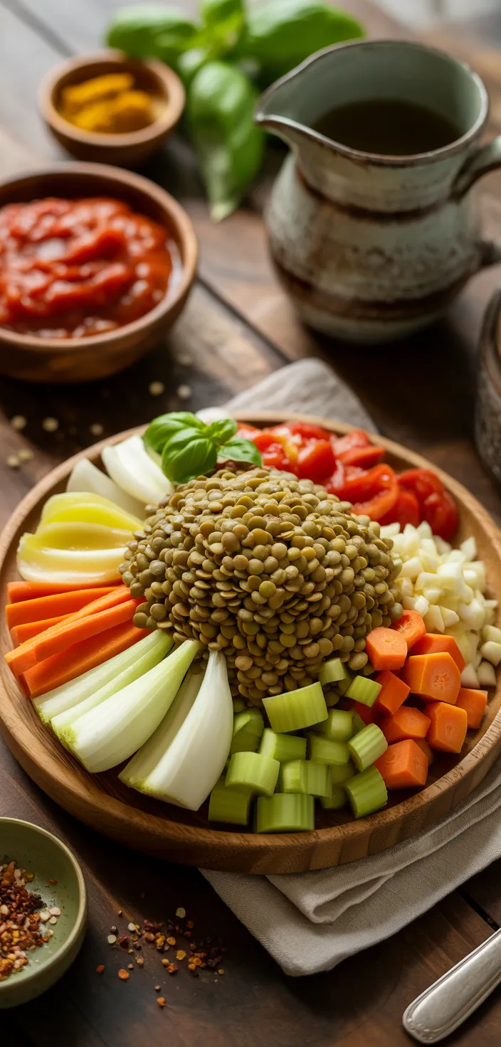 Ingredients photo for Lentil Bolognese Recipe (Vegan + Gluten Free)