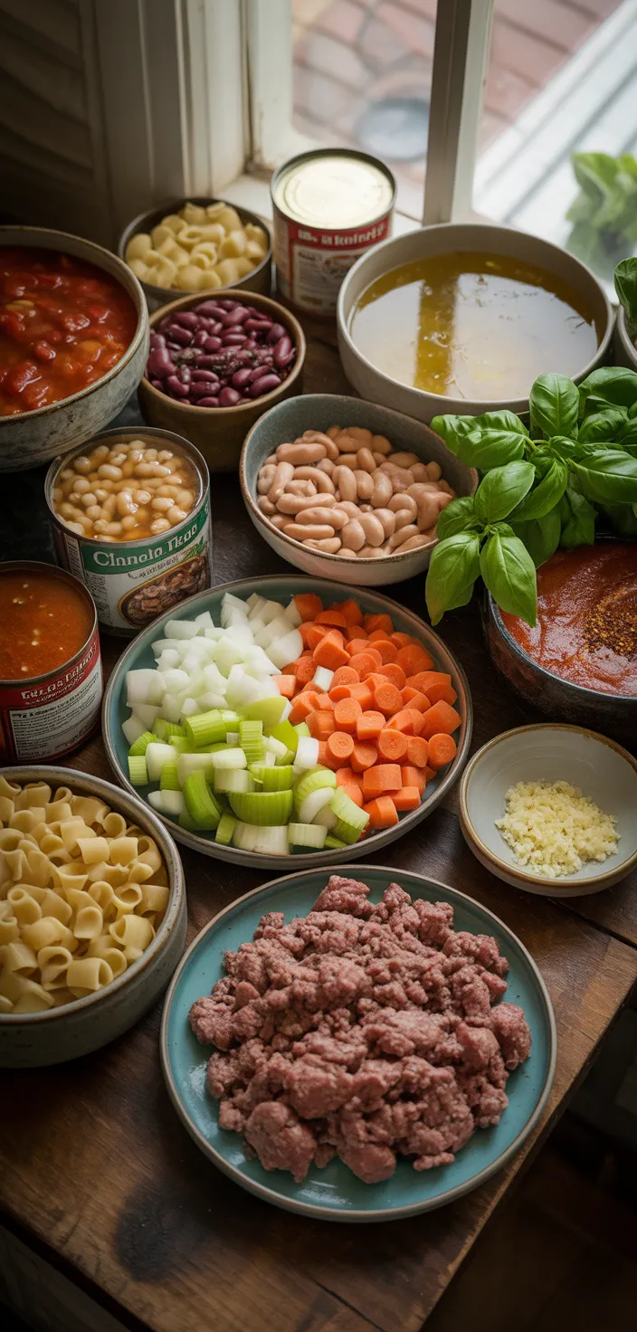 Ingredients photo for Olive Garden Pasta E Fagioli Recipe