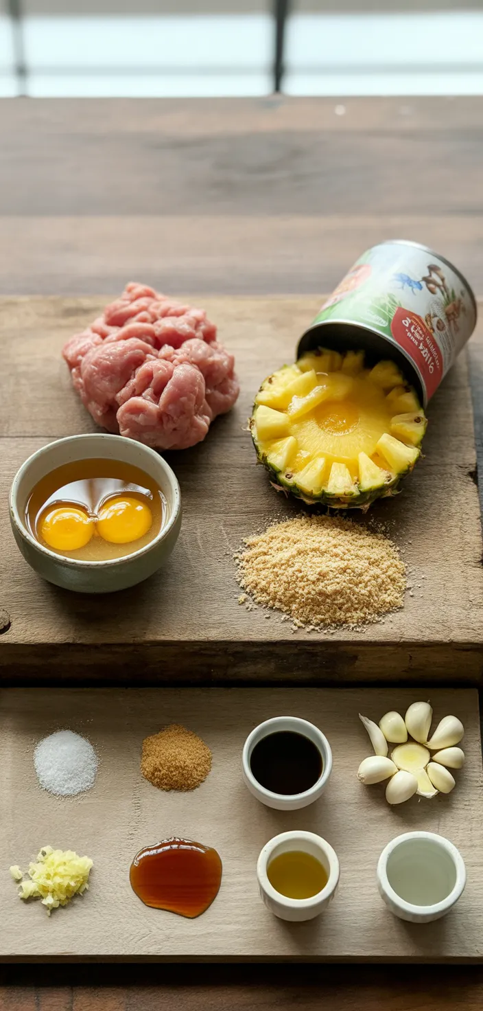 Ingredients photo for Pineapple Teriyaki Chicken Meatballs Recipe
