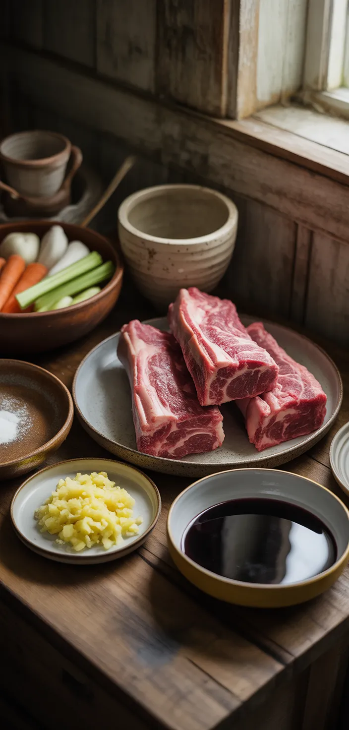 Ingredients photo for Red Wine Braised Beef Short Ribs: Luxurious Comfort Food Recipe