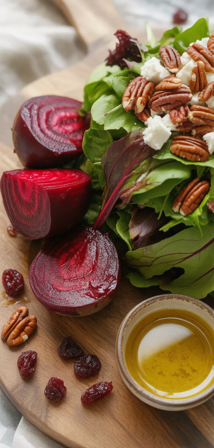 Ingredients photo for Roasted Beet Salad With Pecans And Feta Recipe