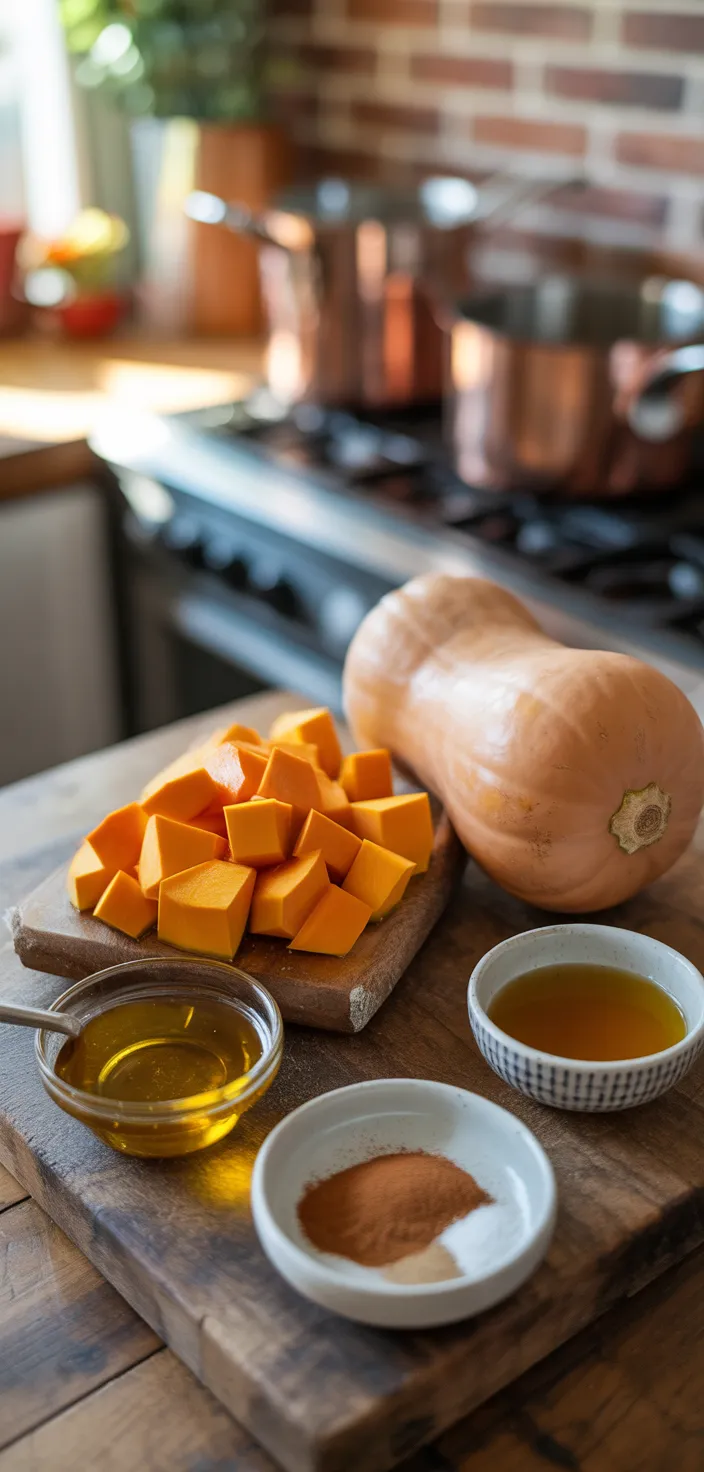 Ingredients photo for Roasted Honey Cinnamon Butternut Squash Recipe