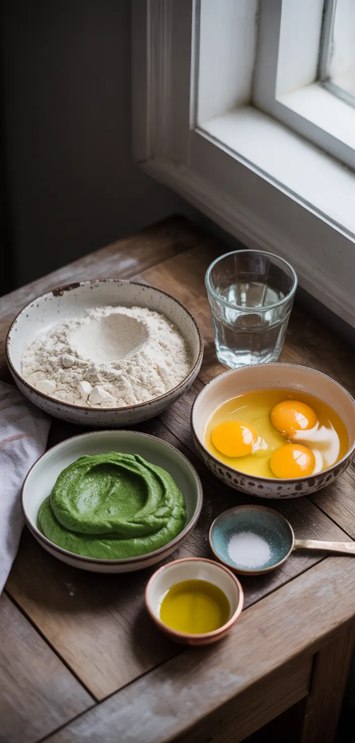 Ingredients photo for SPINACH PASTA  Recipe