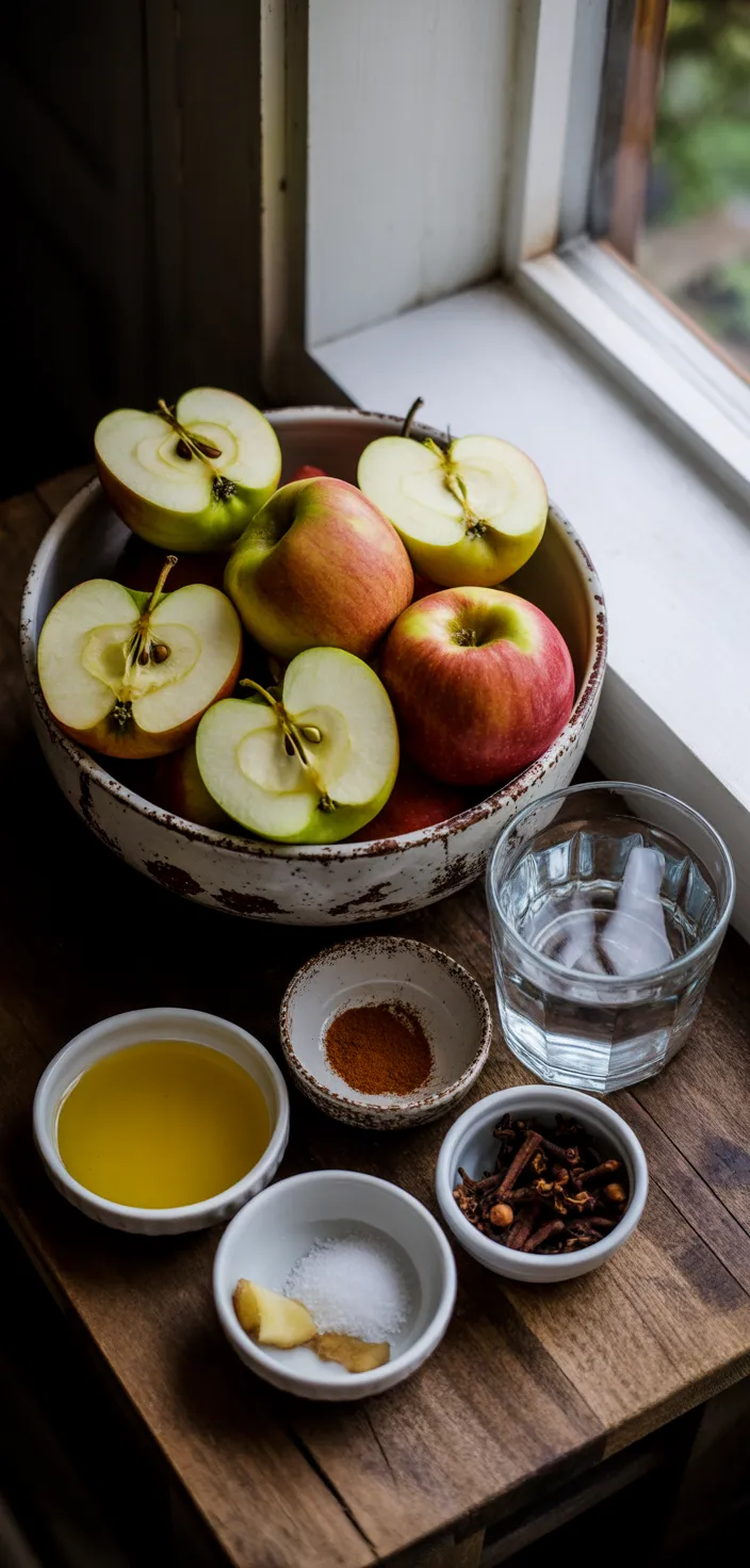 Ingredients photo for Slow Cooker Apple Butter (No Peeling Required!) Recipe