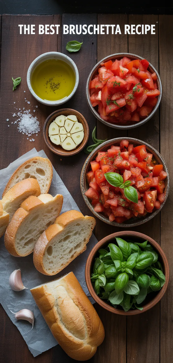 Ingredients photo for The Best Bruschetta Recipe