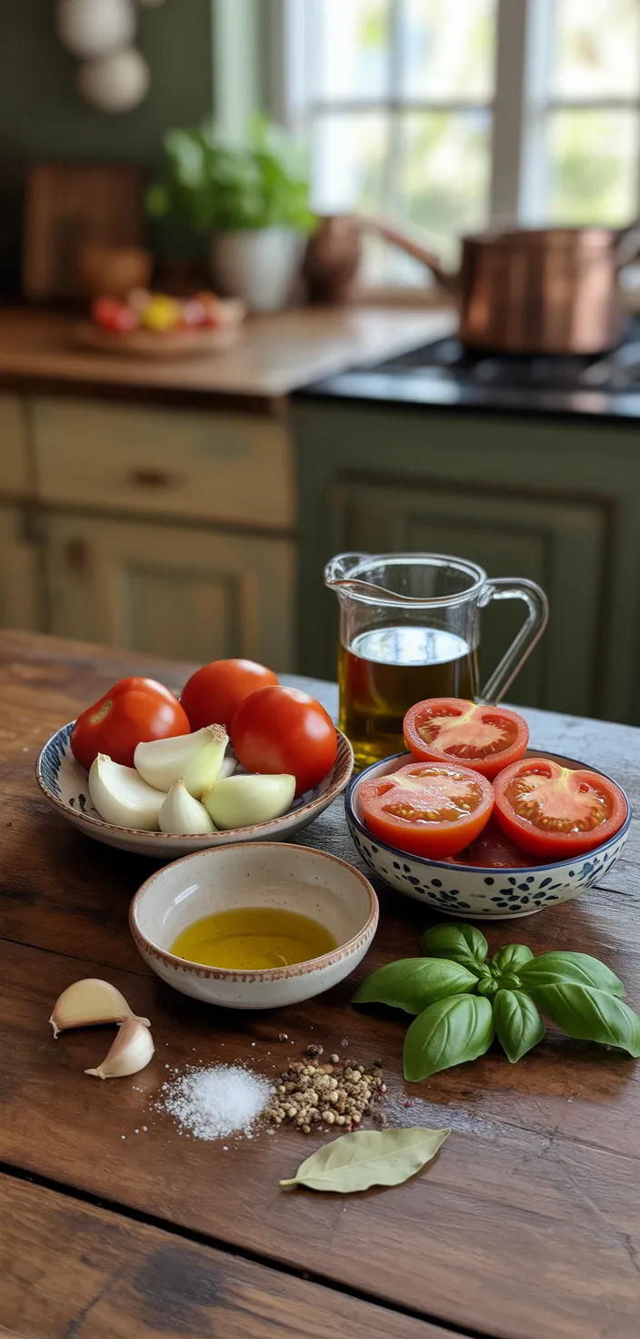 Ingredients photo for The Best Roasted Tomato Basil Soup Recipe